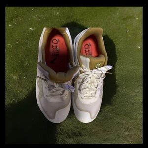 Under Armour White and Tan Cleats